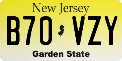 NJ license plate B70VZY