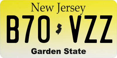 NJ license plate B70VZZ