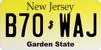 NJ license plate B70WAJ