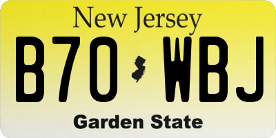 NJ license plate B70WBJ