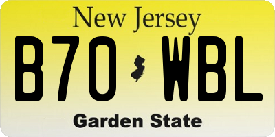 NJ license plate B70WBL