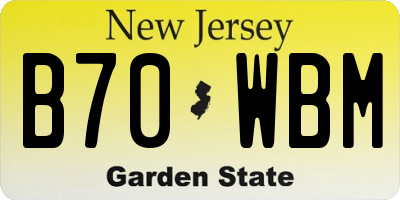 NJ license plate B70WBM