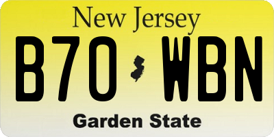 NJ license plate B70WBN