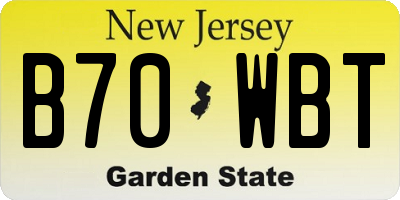 NJ license plate B70WBT