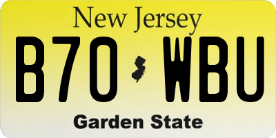 NJ license plate B70WBU