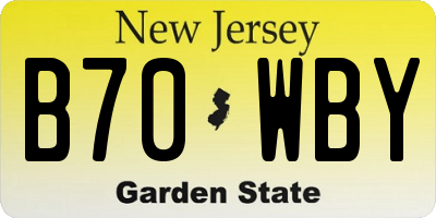 NJ license plate B70WBY