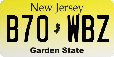 NJ license plate B70WBZ