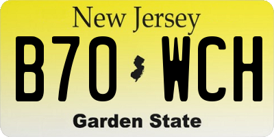NJ license plate B70WCH