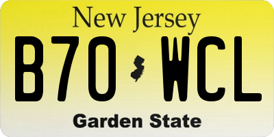 NJ license plate B70WCL
