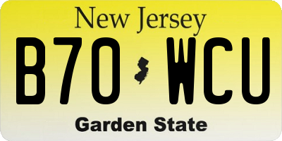 NJ license plate B70WCU