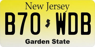 NJ license plate B70WDB