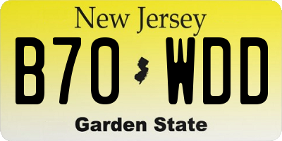 NJ license plate B70WDD