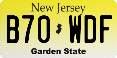 NJ license plate B70WDF