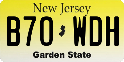 NJ license plate B70WDH