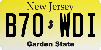 NJ license plate B70WDI
