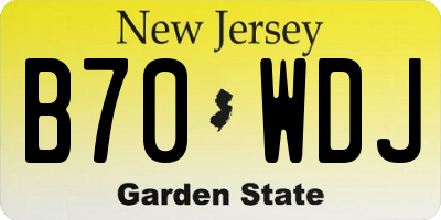 NJ license plate B70WDJ