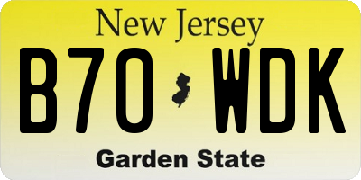 NJ license plate B70WDK