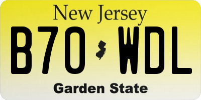 NJ license plate B70WDL