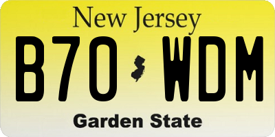 NJ license plate B70WDM