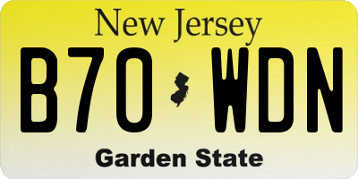 NJ license plate B70WDN
