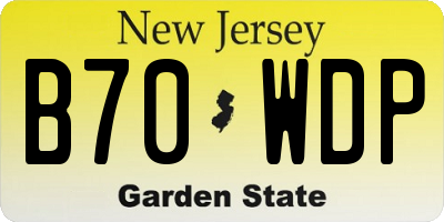 NJ license plate B70WDP