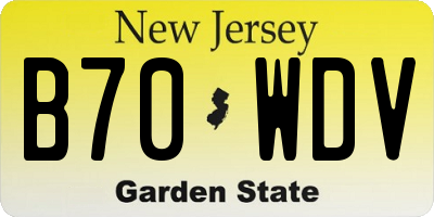 NJ license plate B70WDV