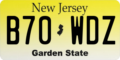 NJ license plate B70WDZ