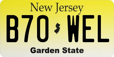 NJ license plate B70WEL