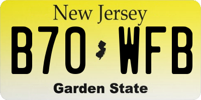 NJ license plate B70WFB