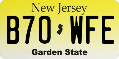 NJ license plate B70WFE
