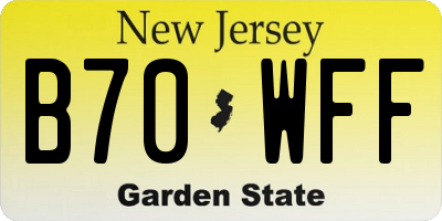 NJ license plate B70WFF
