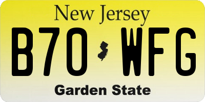 NJ license plate B70WFG