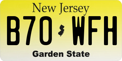 NJ license plate B70WFH