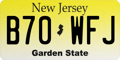 NJ license plate B70WFJ