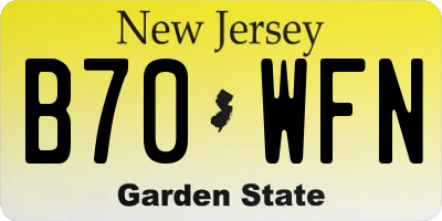 NJ license plate B70WFN