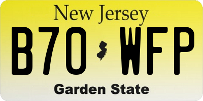 NJ license plate B70WFP