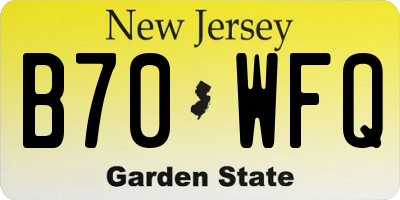 NJ license plate B70WFQ