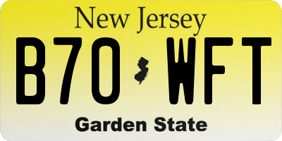 NJ license plate B70WFT