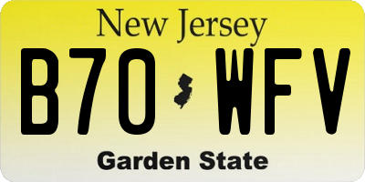 NJ license plate B70WFV