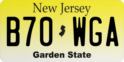 NJ license plate B70WGA