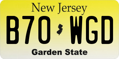 NJ license plate B70WGD