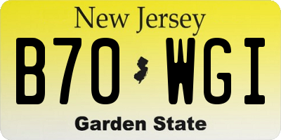 NJ license plate B70WGI