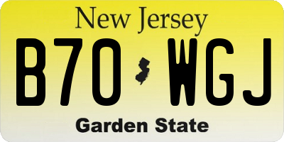 NJ license plate B70WGJ