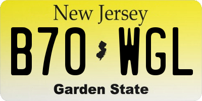 NJ license plate B70WGL