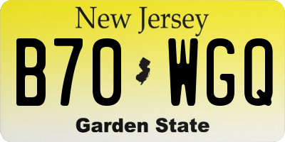 NJ license plate B70WGQ