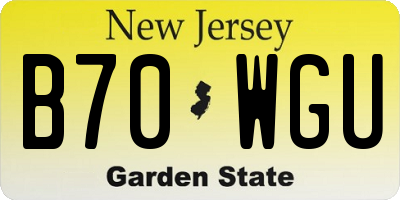 NJ license plate B70WGU