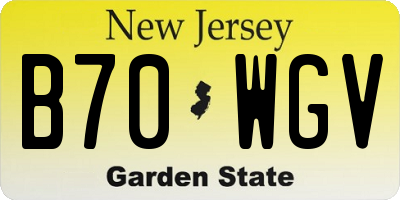NJ license plate B70WGV