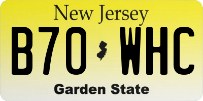 NJ license plate B70WHC