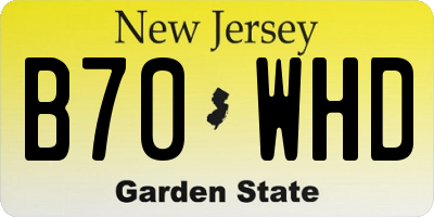 NJ license plate B70WHD