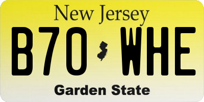 NJ license plate B70WHE